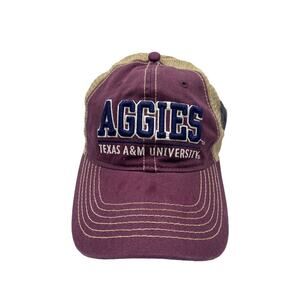 Aggies Texas A&M University Baseball Hat Mesh Back Stitched Adjustable Mens